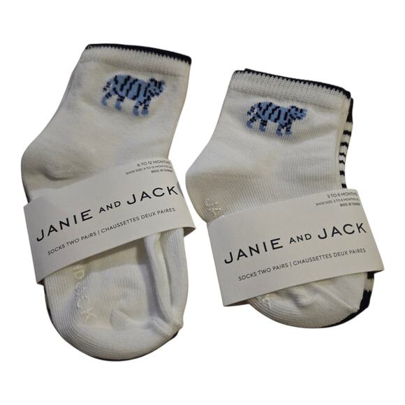 Janie and jack socks size 3 to 6 months and 6 to 12 months tiger and stripe - Picture 1 of 2